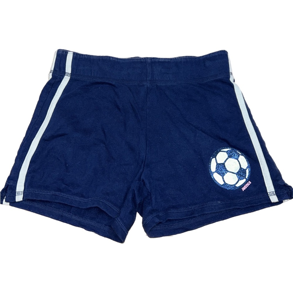 Girls Justice Navy Blue Sparkly Glittery Shorts “Soccer” size 12